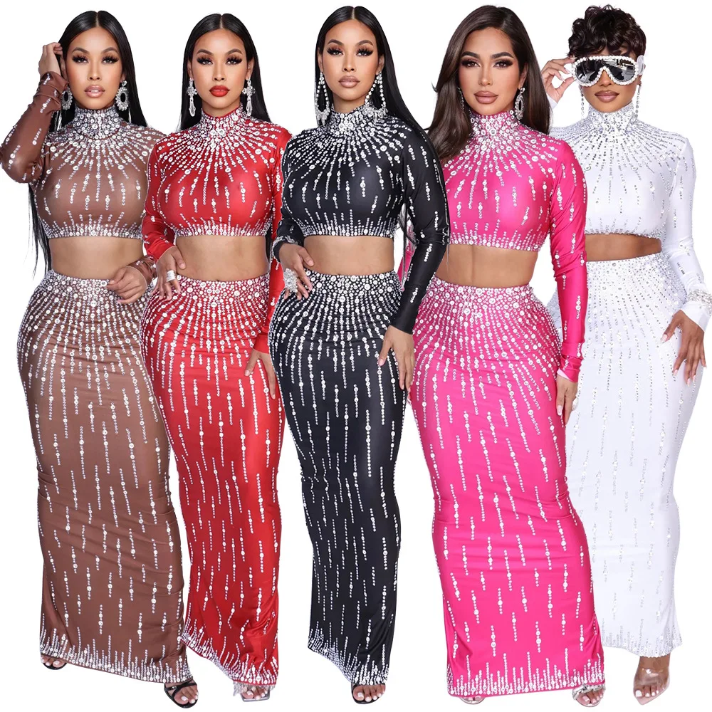 Crop Top Crochet - Kadın Set Sokak uzun kollu Baskı