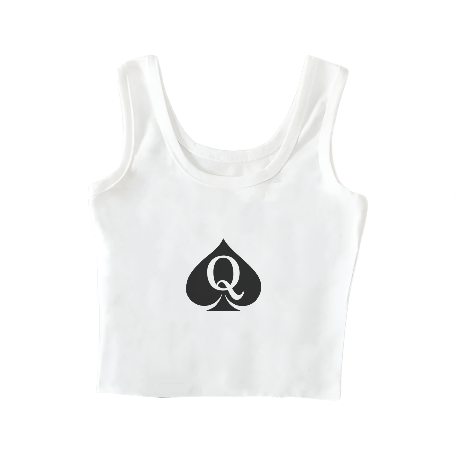 Crop Top Crochet - “Queen Of Spade” Kadın Çift Astarlı