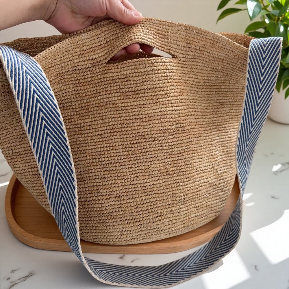 Yeni Rafya Gökkuşağı Kova Çant - Crochet Bag Raffia incelemesi ve fiyatı
